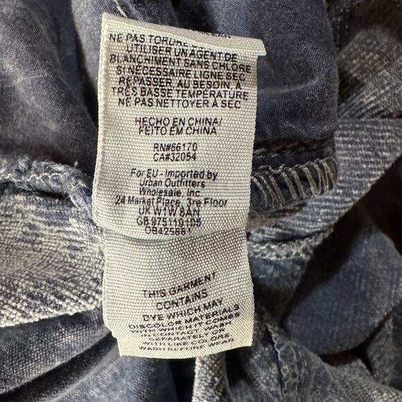 Free People SZ 29 Cropped Corduroy Pants Mid-Rise Zip-Fly Pockets Gray Washed - Picture 9 of 9